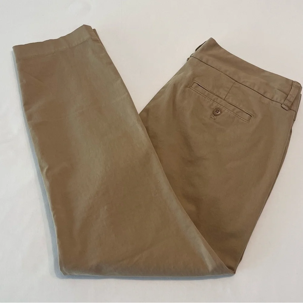 J.Crew Woman’s Andie Classic Khaki Chino Cotton Stretch Casual Pants size 12 NEW